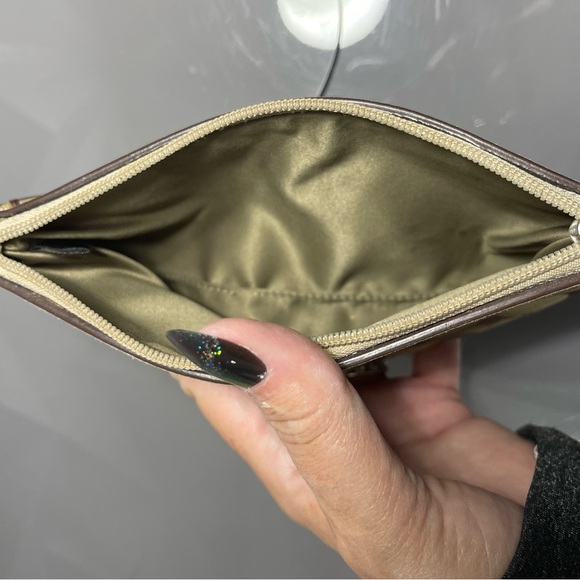 Coach Tan and Gold Signature Wristlet with Embellishments - Picture 9 of 10